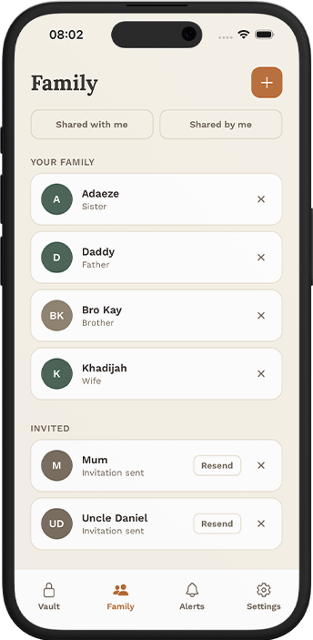 Ìpamọ́ family sharing screen
